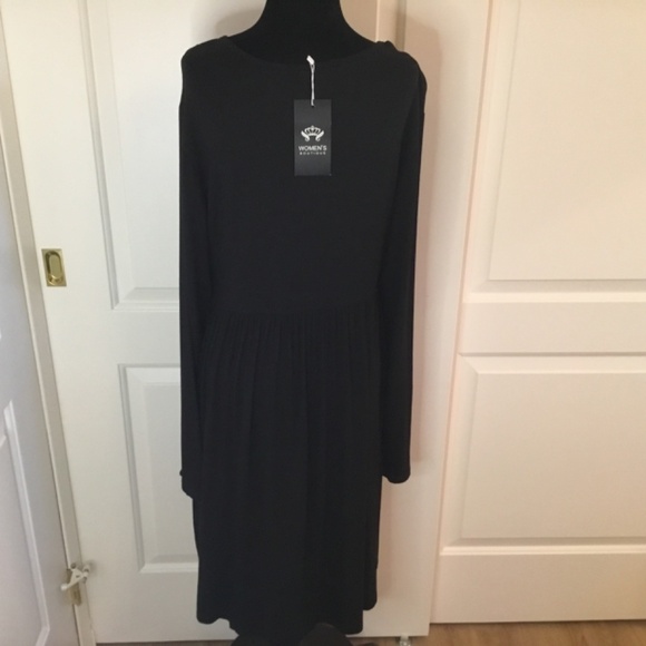 Women’s Causal Long Sleeve Midi Dress With Pockets - Picture 3 of 6